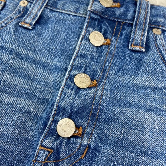 Madewell NWT Rigid Denim A-Line Mini Skirt Size 28 - Picture 5 of 12